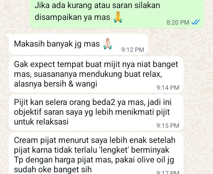 MNSatria's tweet photo. Beberapa tanya kenapa gak terima pijat panggilan?

Pertama adalah sy gk mau ambil rezeki abang2 terapis lain yg udah lebih ahli dn terbiasa untuk panggilan

Yang kedua menurut sy relaksasi itu pengalaman lengkap dari pijatan dan suasana

Saya jg siap terima masukan pelanggan https://t.co/LqqpB24yQV