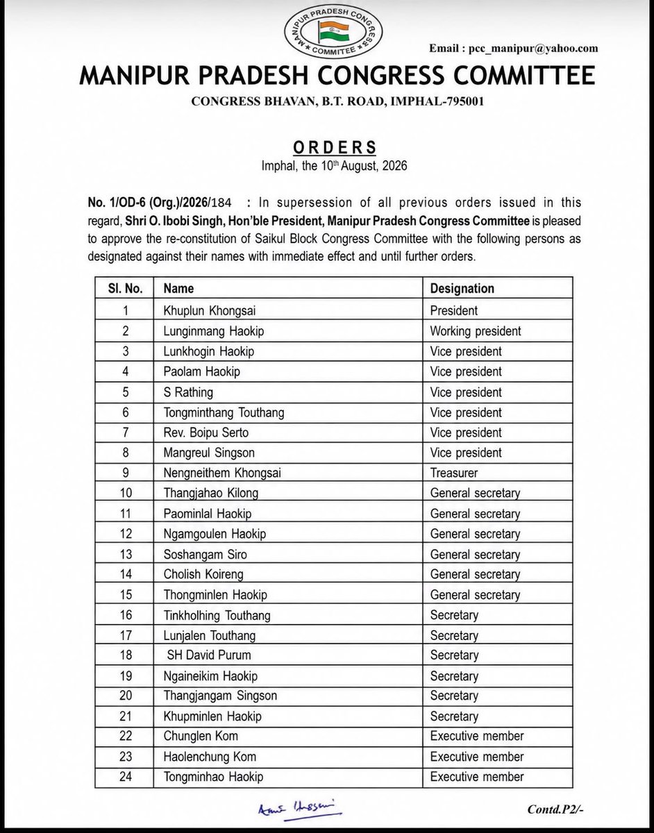 BCCSaikul's tweet photo. Heartiest congratulations to all newly elected members of the Saikul Block Congress Committee, with sincere gratitude to the President, #Manipur Pradesh Congress Committee, for approving the reconstitution. May your leadership strengthen #Congress and serve the people. @INCManipur @INCIndia @saptagiriulaka 
@RahulGandhi @kharge @priyankagandhi @KimHaokipINC @DrLamtinthangHk @Jairam_Ramesh @Pawankhera