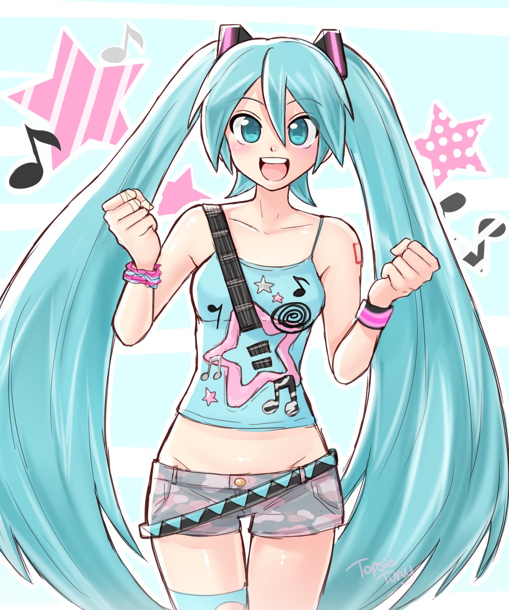 TopsieTurvy_'s tweet photo. saw this miku coded top so of course i had to draw her in it! 🎵 https://t.co/OcqRjiX6fe