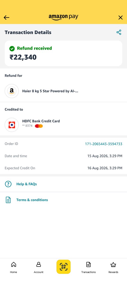 harshit_aggrwal's tweet photo. @AmazonHelp @amazonhelp I paid 22968 and you refunded 22340. That's offer adjusted. Are you mad or something . What kind of adjustment it is. Order is cancelled by you not me and so who is liable for this chaos. https://t.co/WVZPXyqQok