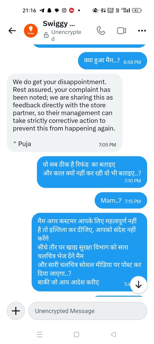 gauravtguru's tweet photo. @instamart_it Apke Customer care janbujhkar ignore karte h ..
Yahi service h aap ki 
2-3 ghante ho gaye ....
Na reply na call..? https://t.co/r6aV51686j