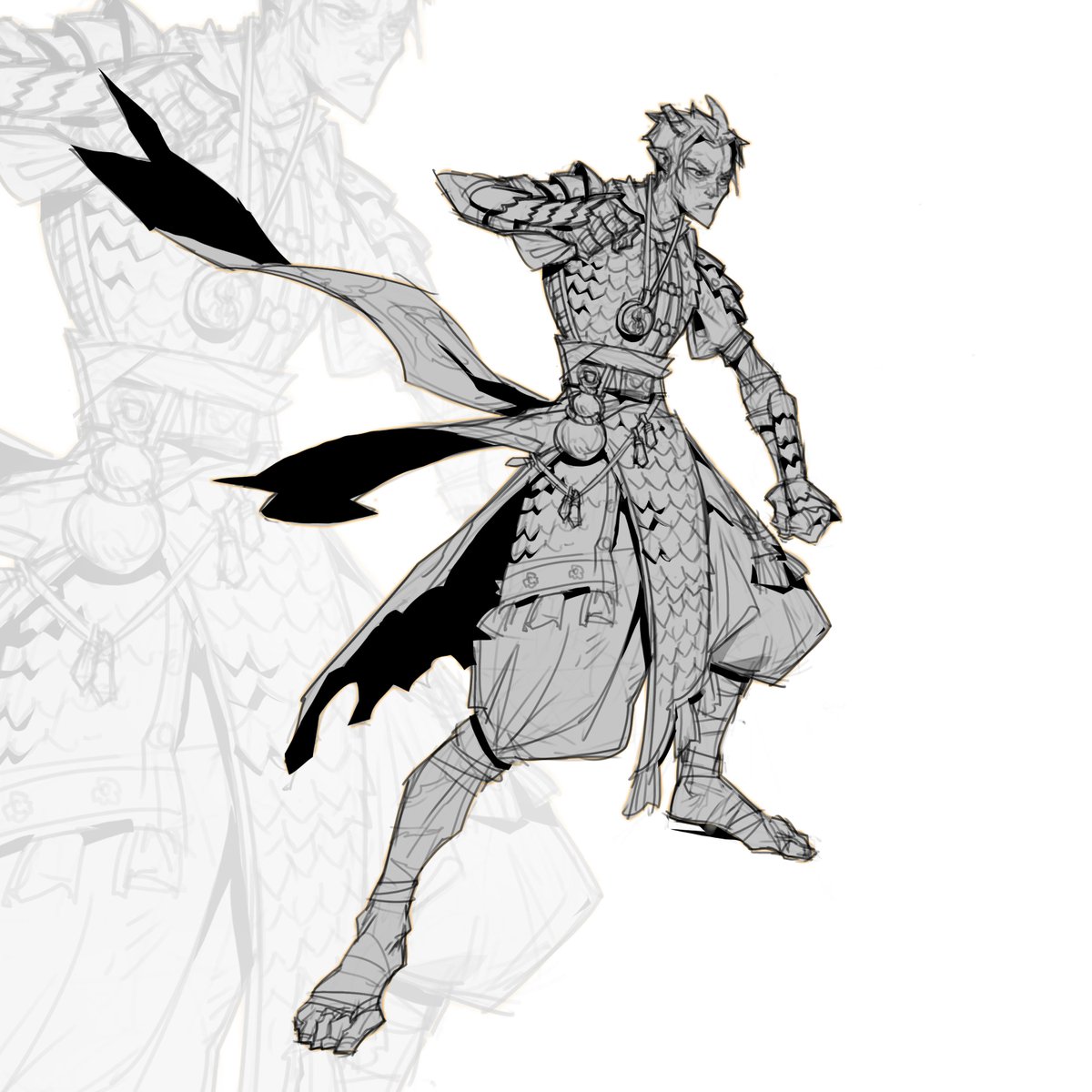 Lashylp's tweet photo. wip monk Tiefling commission https://t.co/PKc7AhirGP