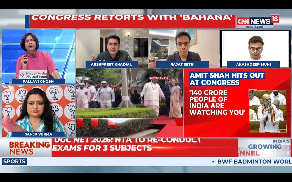 iamanevm's tweet photo. Fantastic: @CNNnews18 @_pallavighosh .
That #RashidAlvi #CONgressi piddi slave said that Sonia is more Indian than anyone in the #BJP 🤪
& later, duffers Arshpreet Khadial & Akash Deep Muni were roasted live by @Sanju_Verma_ & @RajatSethi86
#VandeyMataram #CONgress
Total 🍿 https://t.co/D900KTF3LD