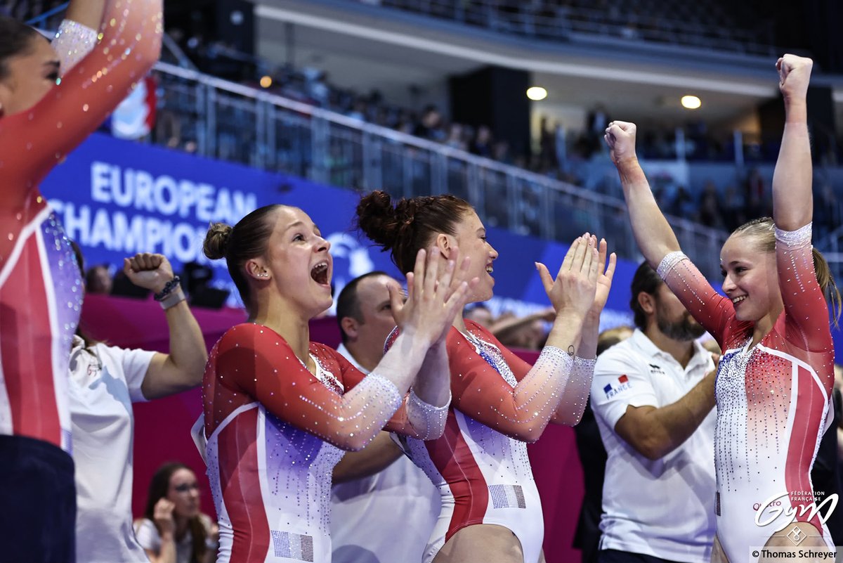 ffgymnastique's tweet photo. [GAF - CHAMPIONNATS D'EUROPE] 📍Zagreb 🇭🇷

L'équipe de France en bronze !!! 🤩🥉🙏 https://t.co/gCcv9loaQx