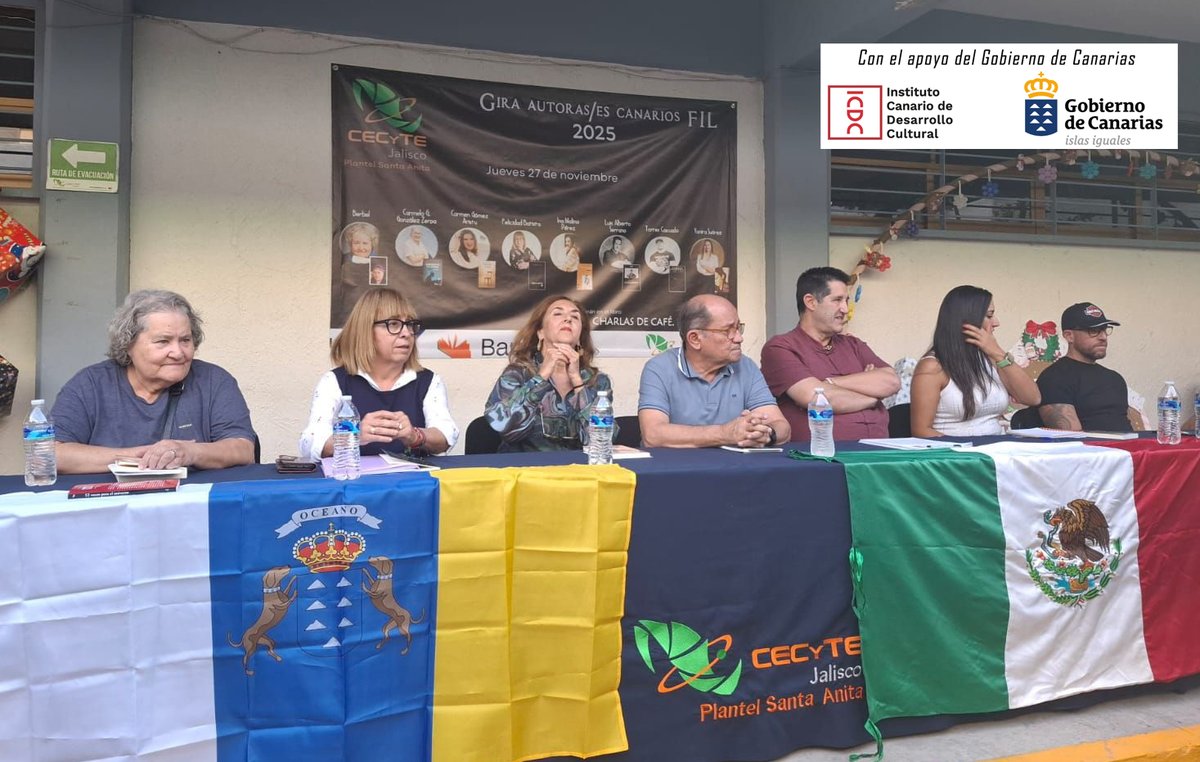 luisalserrano's tweet photo. A finales del año pasado, realizamos el evento AUTORES CANARIOS EN LA FIL DE GUADALAJARA Y OTROS ESPACIOS, con apoyo del Gobierno de Canarias a través del Instituto Canario de Desarrollo Cultural (ICDC). Sin su ayuda, impensable.

#ICDC #GobiernoDeCanarias #MovilidadCultural https://t.co/tw2mQFWp8F
