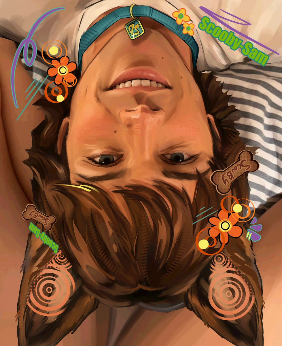 deanweechesterd's tweet photo. hi i tried a few fun things here, ummm, scooby probably aligns with dean more but I had this itch I had to scratch,, :) hes really cute https://t.co/HwoSfkwARA