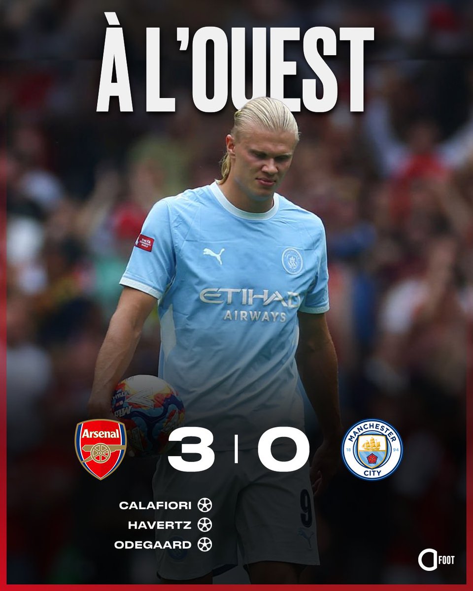 ActuFoot_'s tweet photo. 🚨🚨 ARSENAL REMPORTE REMPORTE LE COMMUNITY SHIELD 2026/2027 !!!!! 🏆❤️🤍

LES GUNNERS SOULÈVENT LE 18ÈME COMMUNITY SHIELD DE LEUR HISTOIRE !!!

VICTOIRE ÉCRASANTE 3-0 face à Manchester City. 😳

2ème trophée de l’année 2026 pour Arsenal. https://t.co/odBJ1oNCvM