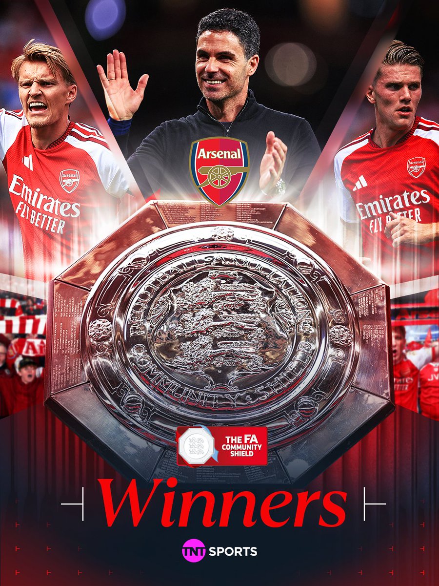footballontnt's tweet photo. Arsenal are your 2026 Community Shield winners with a dominant performance vs Manchester City 🏆 https://t.co/WRLoEwOl9R