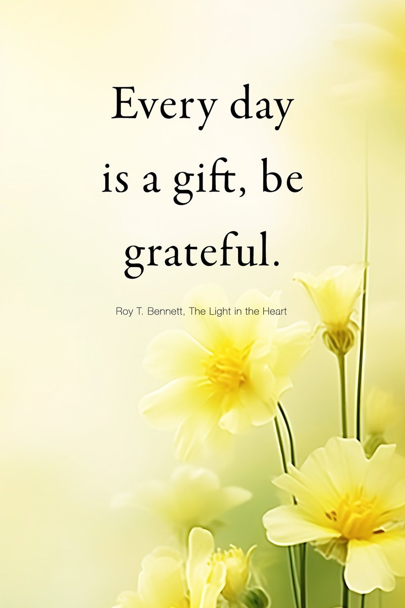 InspiringThinkn's tweet photo. Every day is a gift, be grateful.
Roy T. Bennett, The Light in the Heart https://t.co/MvlGvNW98X