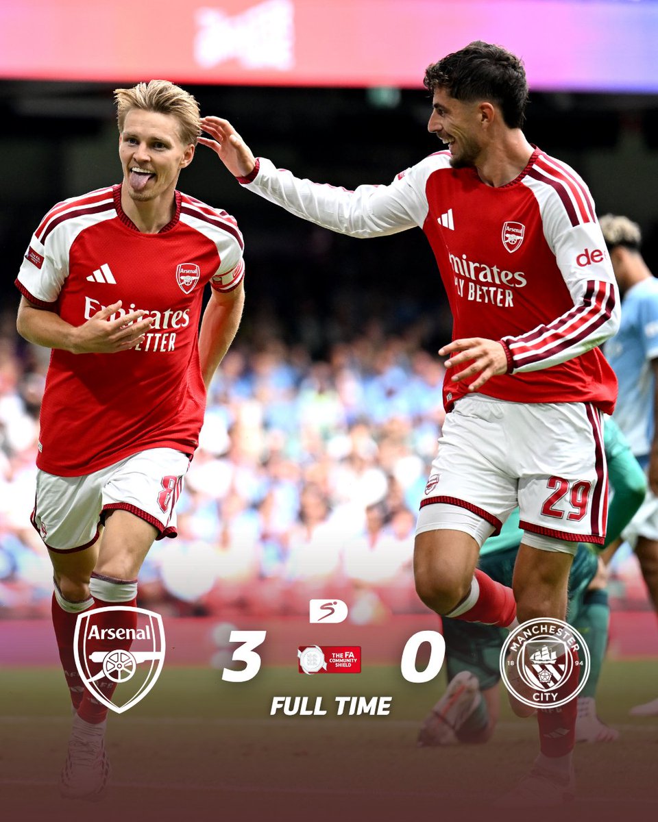 SSFootball's tweet photo. Arsenal are #CommunityShield winners for the 18th time in their history 🔴🏆

#SSFootball https://t.co/AkQUQcKOHg
