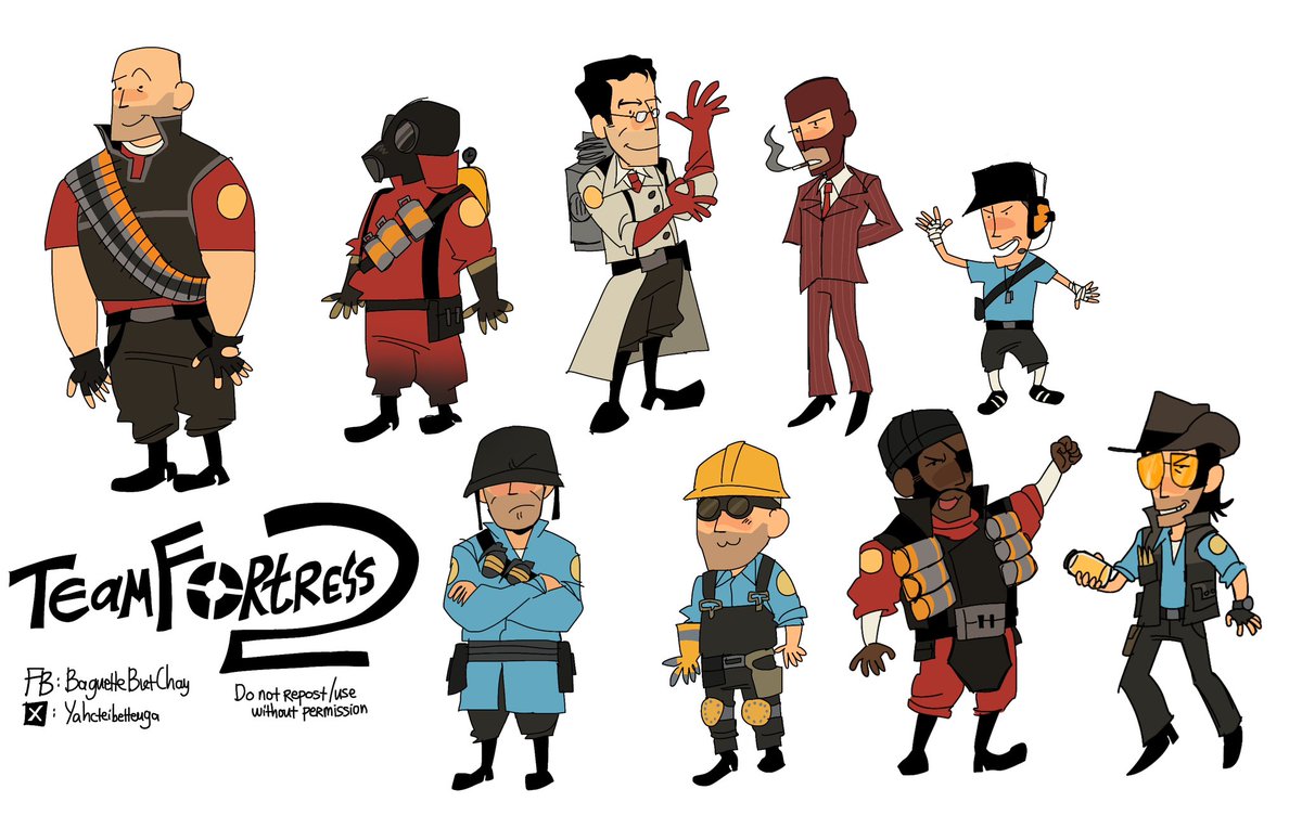 Yahcteibetteuga's tweet photo. Draw TF2 but ugly and cute #tf2 https://t.co/qnvY6FJacK