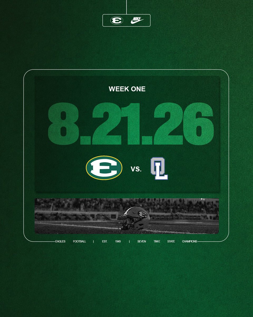 SEHS_FOOTBALL's tweet photo. ⏳ TICK. TOCK.
The countdown to Friday night is officially on.
WEEK ONE | 8.21.26 🦅 Eagles vs. Olentangy Liberty
THE NEST IS READY. ARE YOU?
#EDSUP | #BUILTDIFFERENT https://t.co/TstVsfh6TN