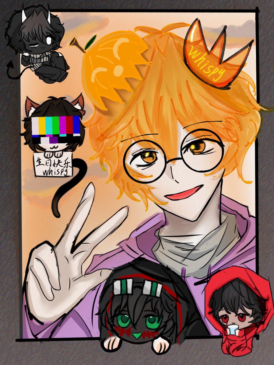 pingan9aty's tweet photo. @ImJustWhispy #Whispy
画了三幅，燃尽了，Happy birthday生日快乐Whispy，南瓜生日快乐！！！ https://t.co/o3kS3h9sU0
