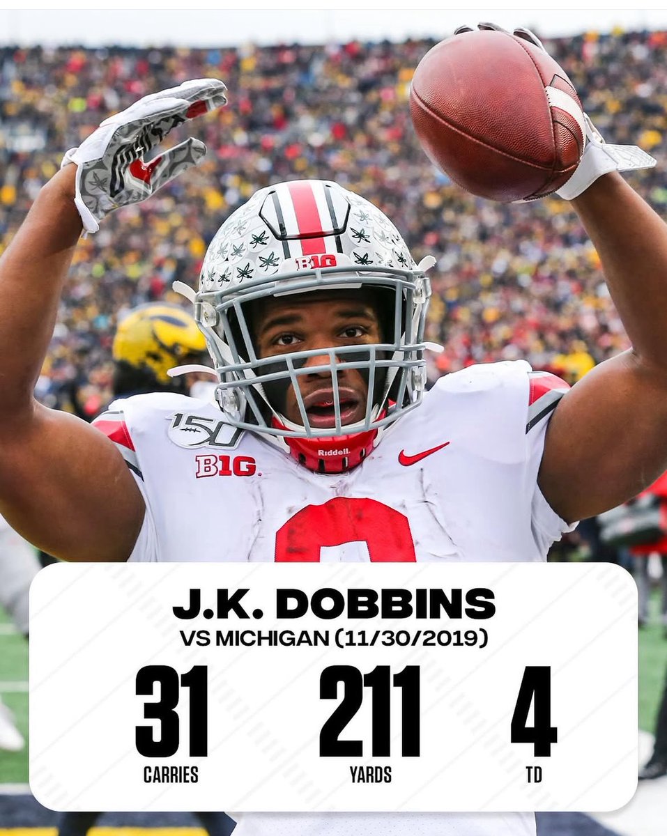 TopTierBuckeyes's tweet photo. Never forget what JK Dobbins did to Michigan. https://t.co/DCxqWm2WxU