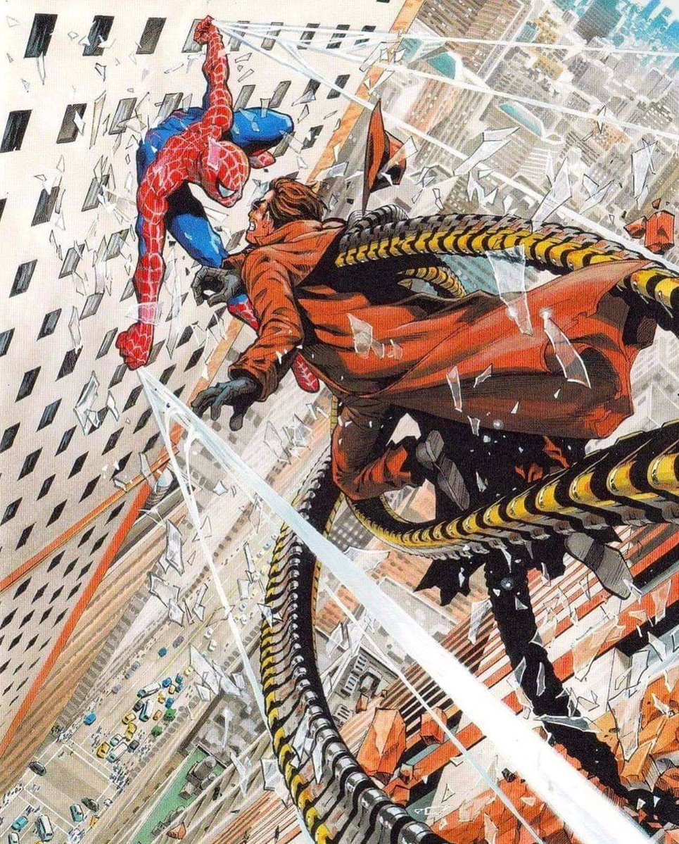 90sPiictures's tweet photo. Seeing Peter Parker and Miles Morales drawn in peak manga aesthetic by Yusuke Murata is incredible https://t.co/JsG1I9s5Bn