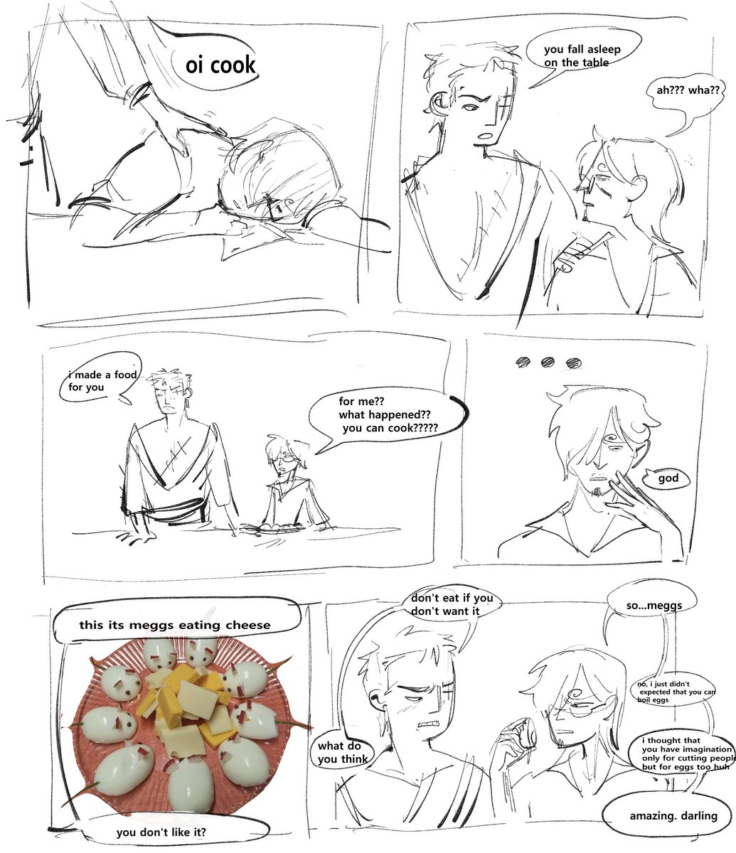 Laffichk's tweet photo. zoro wants to show sanji how he cares about him and decided to cook hin smth special

#zosan #sanzo https://t.co/0sNNrhL0DD