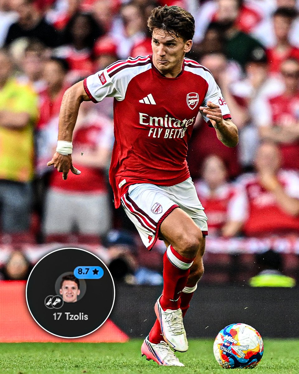 ESPNUK's tweet photo. Christos Tzolis' first appearance against one of the Premier League's 'Big Six' for Arsenal... 🔥 https://t.co/xHozLIClRk