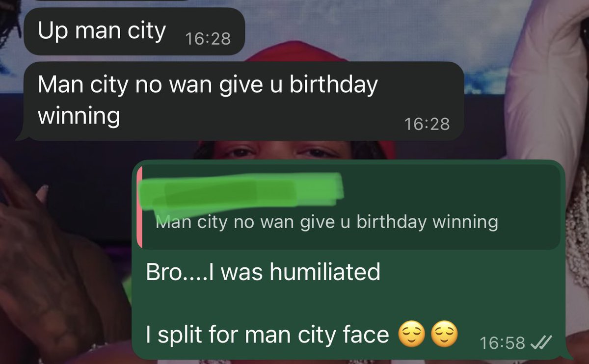 Chatter_wesley's tweet photo. On your face man city 🥹🥹🥹 https://t.co/yhUZZBbRdY