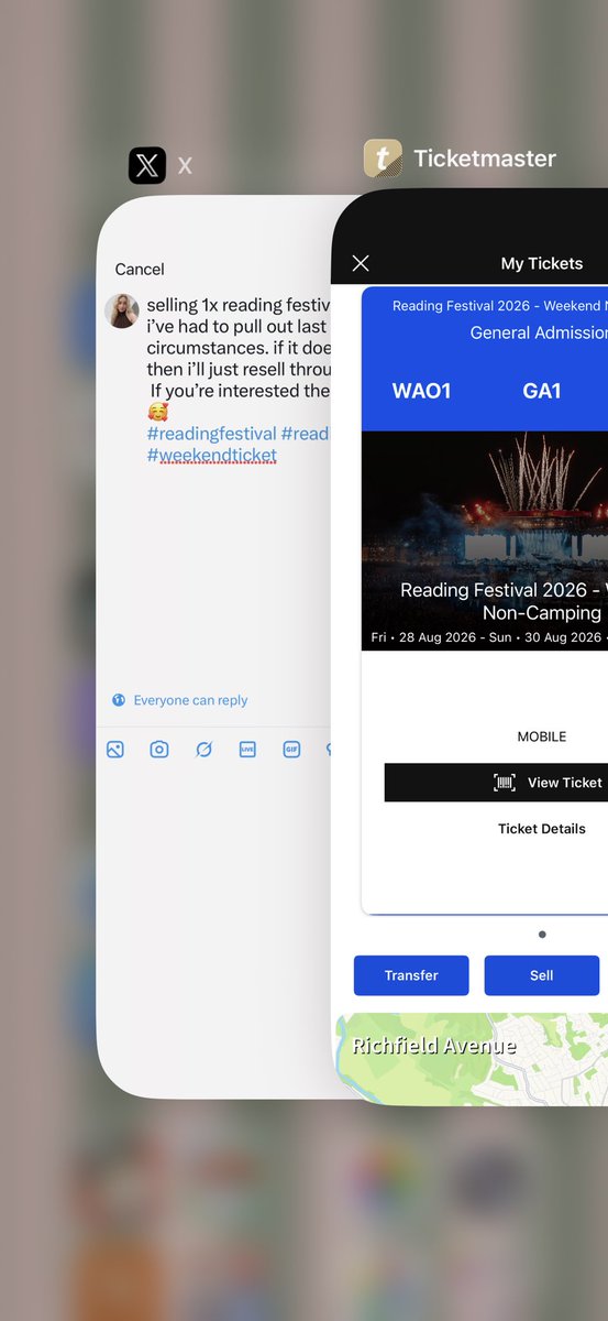 macphersonjones's tweet photo. selling 1x reading festival weekend ticket. i’ve had to pull out last minute due to family circumstances. if it doesn’t sell through here then i’ll just resell through ticketmaster. 
 If you’re interested then give me a message 🥰
#readingfestival #readingfest #weekendticket https://t.co/SFIp0FPgke