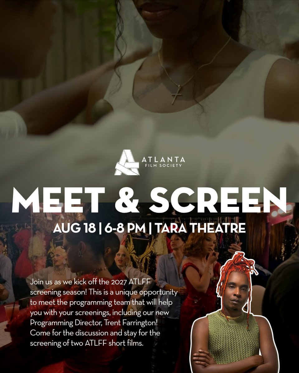 atlantafilmfest's tweet photo. Kickoff screening season with our new Programming Director, Farrington! Learn what excites him about the future of ATLFS and get insights on how to shine in submissions, all while watching two exceptional shorts from previous festivals.

RSVP at https://t.co/Xp3mclsLbx https://t.co/xLELfvLkNp