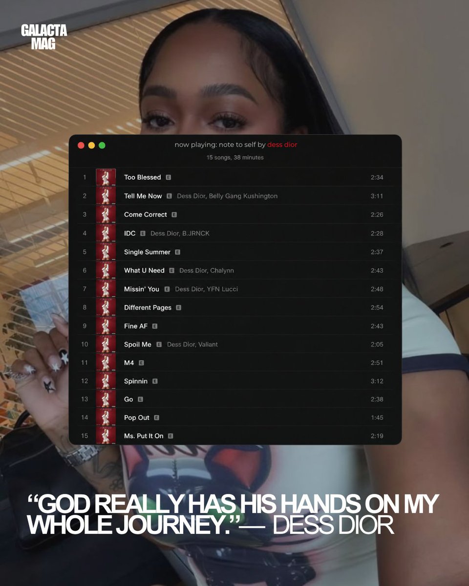 galactamelanin's tweet photo. Success may have introduced the world to Dess Dior, but faith is what keeps her grounded.

We sat down with Dess to discuss Note to Self, protecting your peace, community and the journey behind the music.

Read the full interview @ https://t.co/Pfxv00cBTv https://t.co/BjDieUmu1F