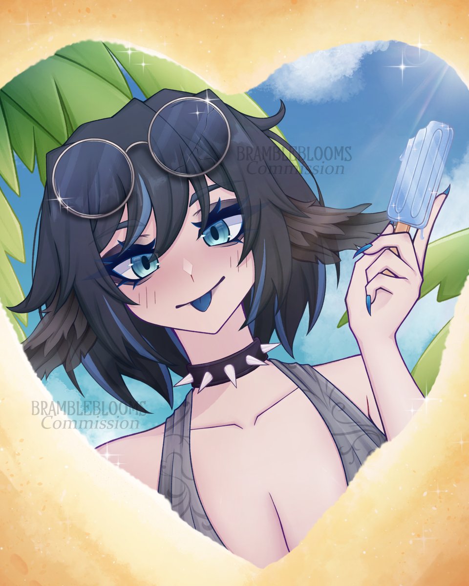 BrambleBlooms's tweet photo. Summer YCH for the wonderful @MorriganMist , Human + Crow version!! 🐦‍⬛

Thank you so much for your support! 💙
(look at my super cool crow daughter!!)
#VgenComm https://t.co/aE2cf1hzmB