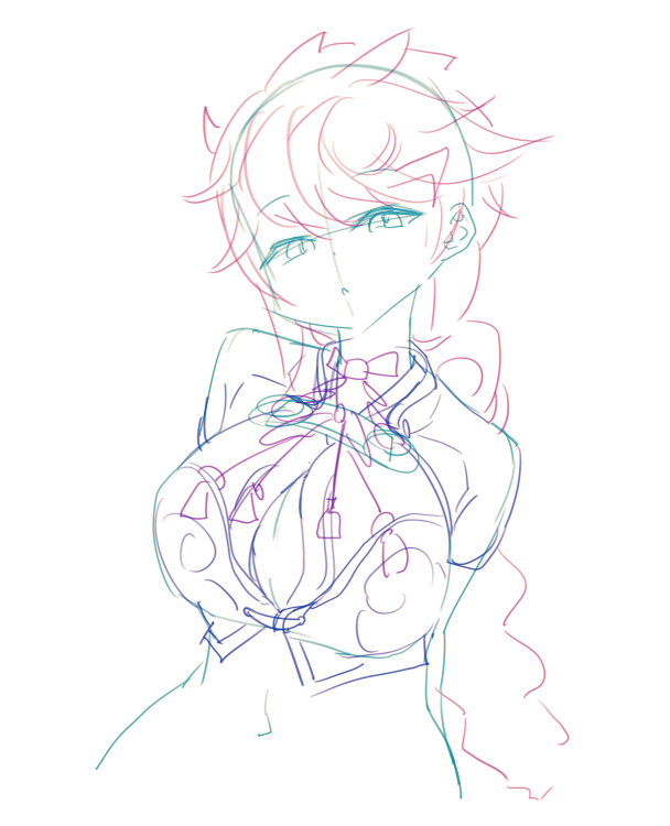 nu_shi's tweet photo. 髪描くの大変そうだなとは思っていたが服も大変だわこれ https://t.co/xRwpRhbgzR