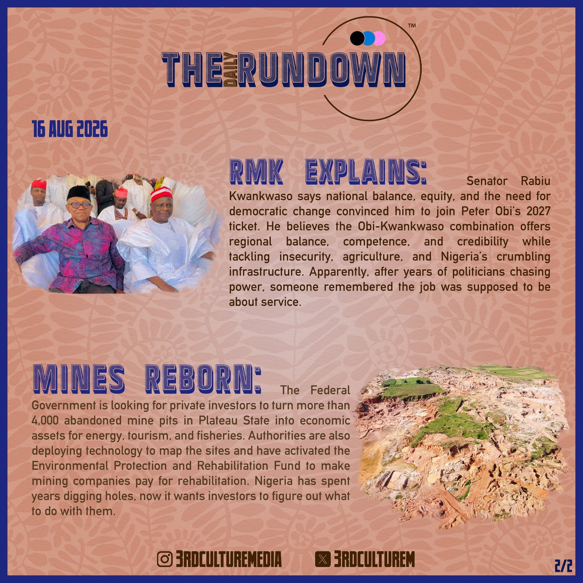 3rdculturem's tweet photo. 16 AUG 2026
The Daily Rundown
📰🗞
Enjoy! https://t.co/q4ILPPBemj