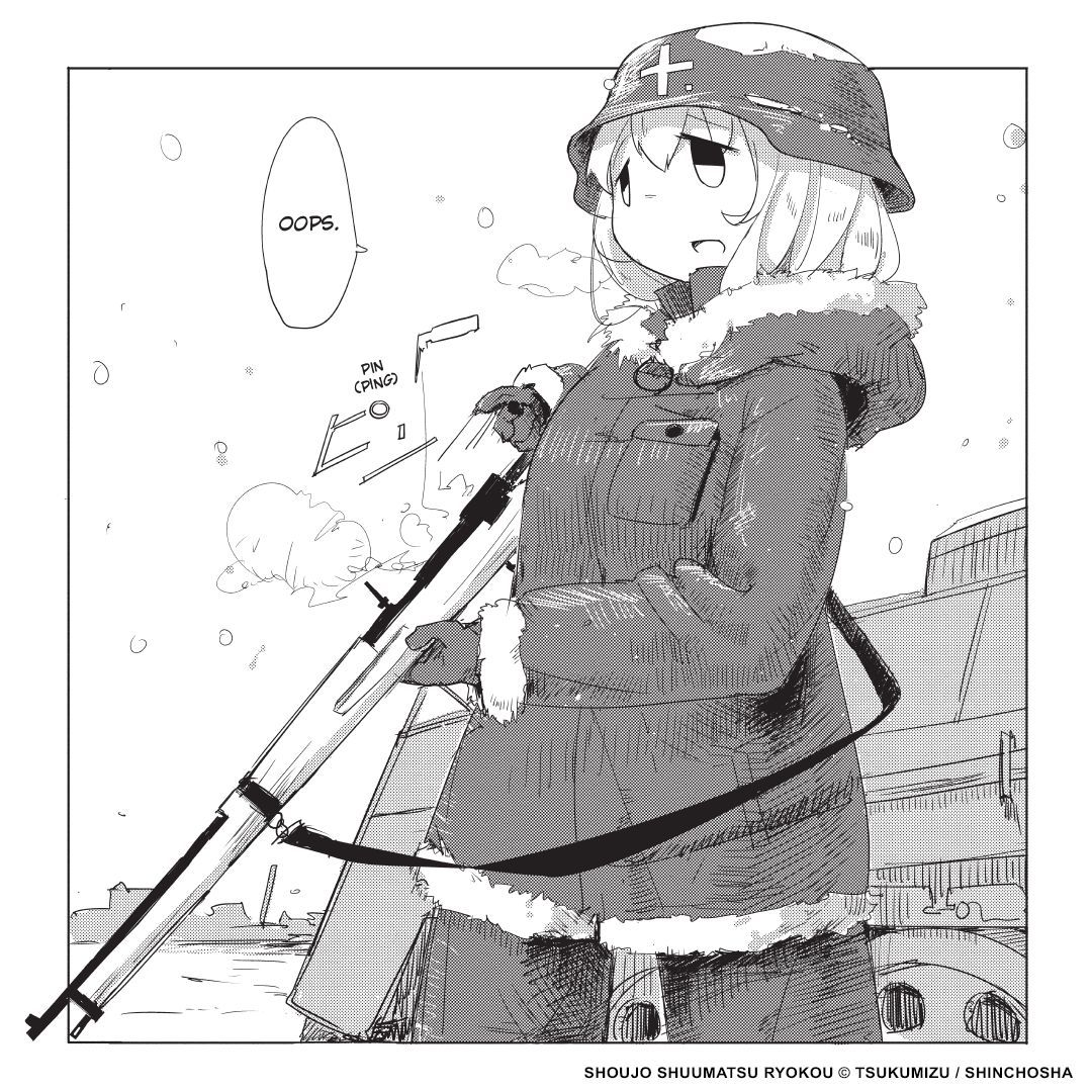 yenpress's tweet photo. It's like trying to spot a polar bear in the snow... 🐻‍❄️ 

📗 Girls' Last Tour Collector's Edition: 1st Ration Pack

Pre-order now: https://t.co/gfnDaob2xi https://t.co/vvuCWsD4vG