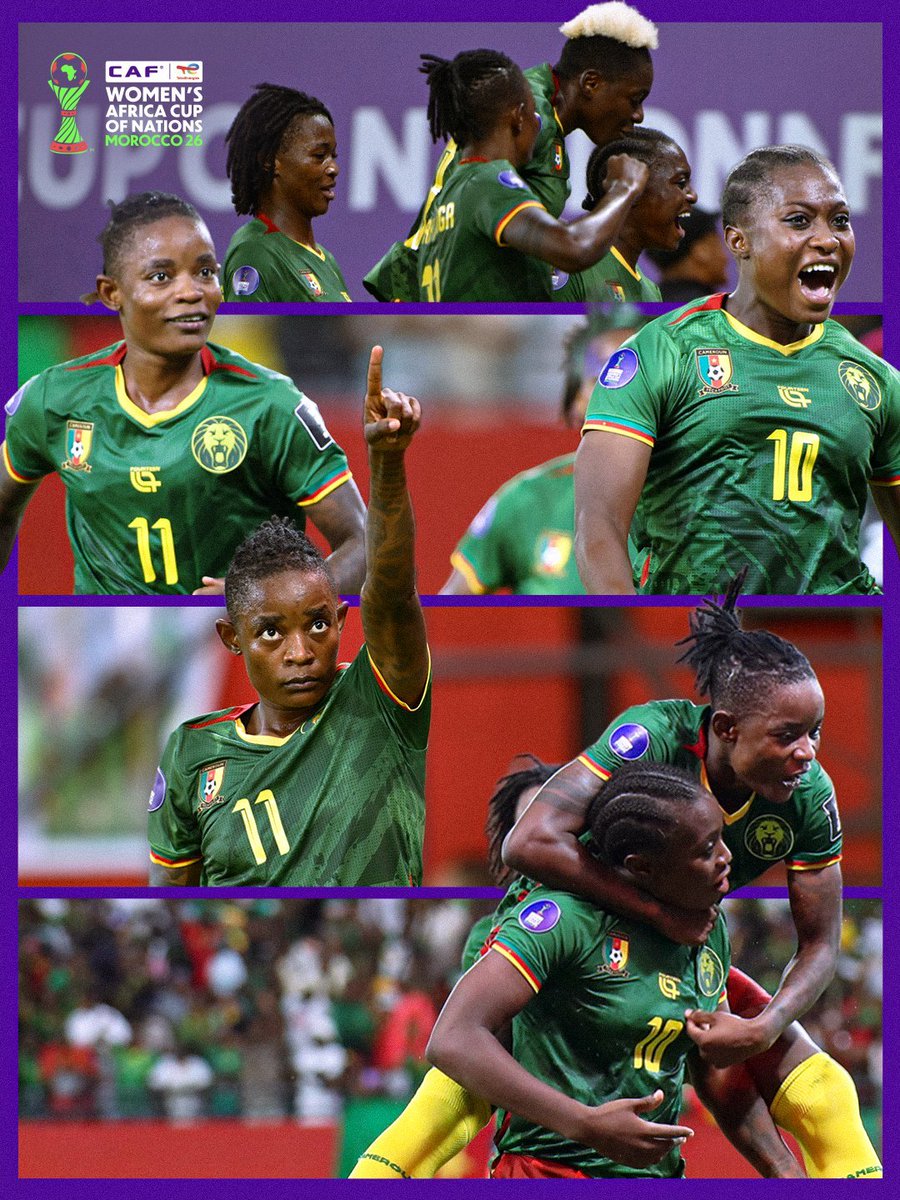TheCameroonianZ's tweet photo. 🏆 Les Lionnes Indomptables met fin à la malédiction des finales
Le #Cameroon s'impose avec autorité (3-0) #Malawi.
Une génération. Une revanche. Un sacre. 🇨🇲
#CMRMAL #WAFCON2026 #TotalEnergiesWAFCON2026 🦁⚽ https://t.co/XtkfbubbHL