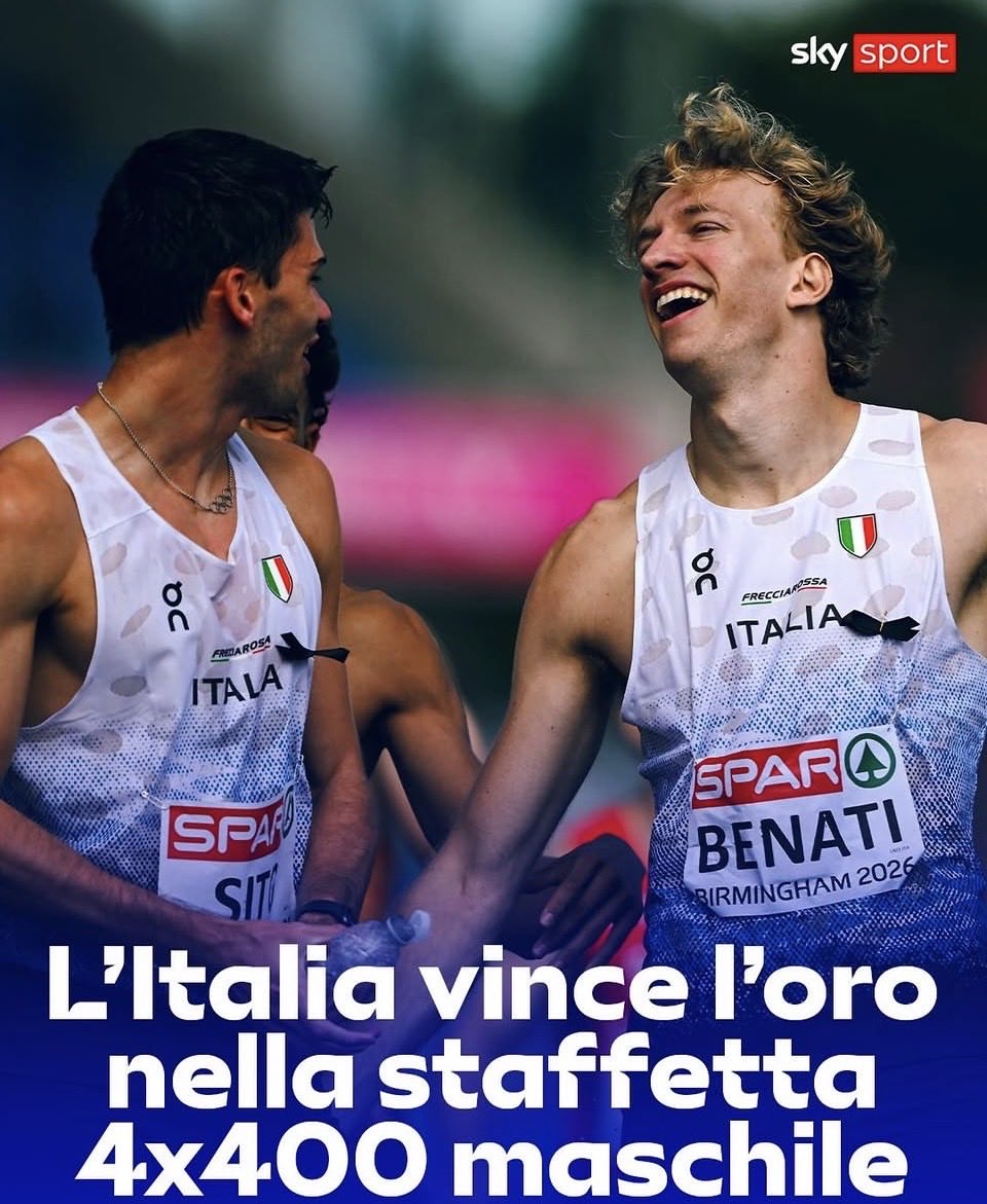 stiakero's tweet photo. Primi nel medagliere del campionato europeo di atletica 🇮🇹🇮🇹🇮🇹
#Birmingham2026 https://t.co/X6Ms0HNhFi