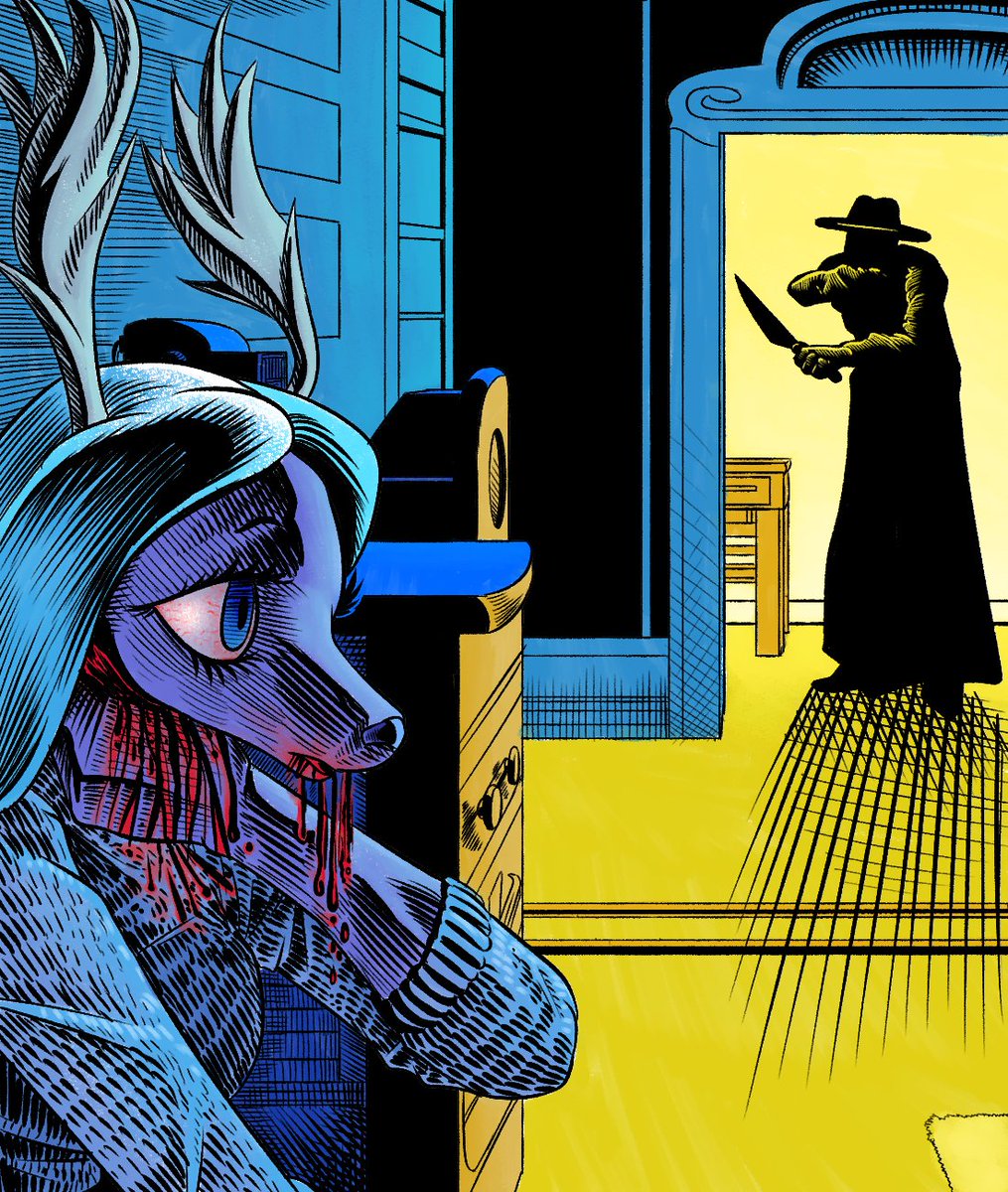 PbBancb0's tweet photo. #furryartㅤㅤㅤ 
A sort of homage to giallo films from me https://t.co/RoW9qAdPBA