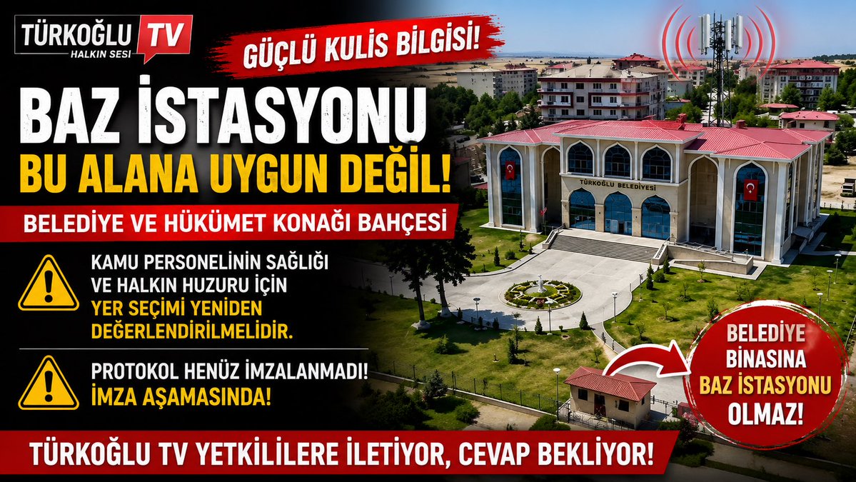TurkogluTv's tweet photo. BAZ İSTASYONU İDDİASI: TÜRKOĞLU BELEDİYESİ BU PROTOKOLÜ İMZALAYACAK MI?
Edinilen güçlü kulis bilgilerine göre, Türkoğlu Belediyesi yerleşkesi içerisinde, girişte bulunan güvenlik kulübesinin hemen arka kısmına baz istasyonu kurulmasının gündemde olduğu ileri sürülüyor. https://t.co/ha0rSmRdi6