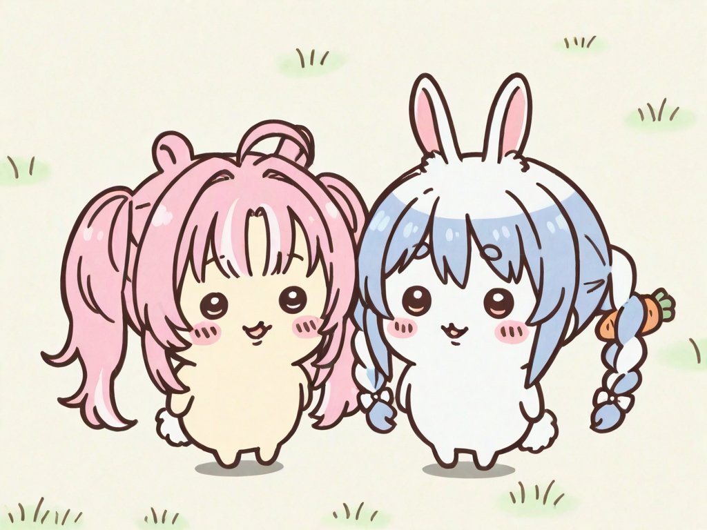 h4k4s3_aae's tweet photo. おはようございます♪

ぺこヴィヴィ　兎田ぺこら　Usada Pekora　綺々羅々ヴィヴィ　Kikirara Vivi　AIイラスト　AIart https://t.co/J5ZQoY7crc