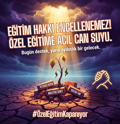 halilkaya03311's tweet photo. Yıllardır emekle oluşturulan, dünyaya örnek gösterdiğimiz “Özel Eğitimde Türkiye Modeli” ekonomik kaygılar nedeniyle yok olmasın. Bu sistem hepimizin ortak değeridir.
#özeleğitimkapanıyor https://t.co/pui8eHJBUv