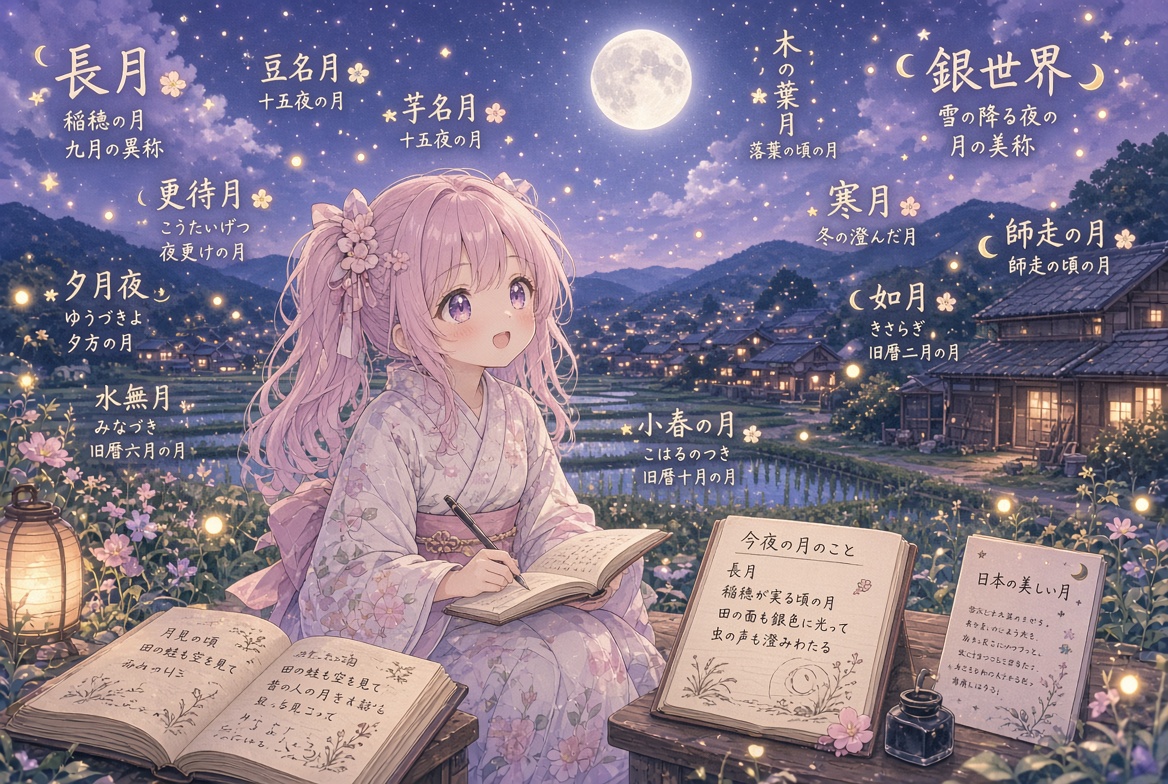 sxoic's tweet photo. 月明かりに昔のことばが浮かぶ 🌙

農村では月を何と呼んだかな 📖
季節ごとの名前もあるよ 🔎

家族や本でことばを探そう 👂
「へえ！」と思う名前があるかも ✨

見つけたことばを記録しよう 📝
月と暮らしの知恵を楽しもう 🌾

#月の満ち欠け #昔の暮らし #自由研究 https://t.co/msaJcdTDpk