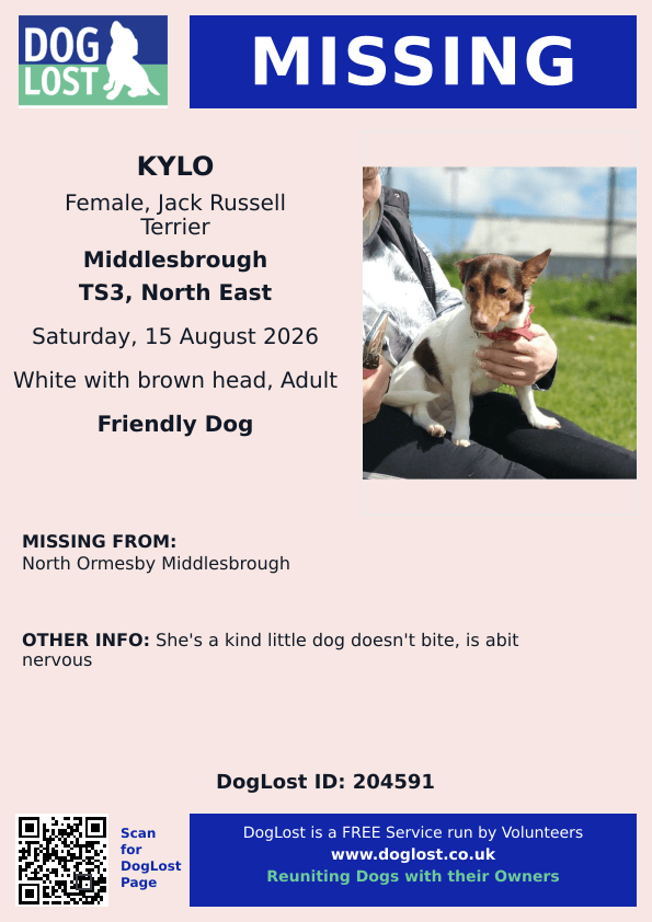 millypod1's tweet photo. 🆘15 AUG 2026 #Lost Kylo #ScanMe
Jack Russell Terrier Female
#NorthOrmesby #Middlesbrough #TS3
#NorthYorkshire #Yorkshire
She's a kind little dog doesn't bite, is abit nervous
https://t.co/ACIRTdSgKl https://t.co/sSOGrdgVuo