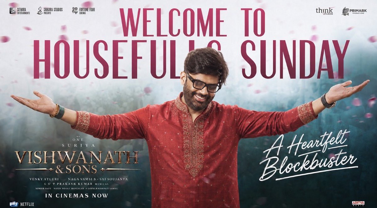 NagaVamsiUSAFan's tweet photo. Vamsi Anna stole the spotlight 😄❤️
That cute smile, that shy look down… full blockbuster vibes! 🎬✨
Vishwanath & Sons - Sunday shows FULL! 🔥 Housefull Sunday! ❤️🔥
#VishwanathAndSons #HousefullSunday #SundayShowsFull #BlockbusterSunday #VamsiAnna #NagaVamsi #HousefullShows #Tollywood #TeluguCinema #BlockbusterVibes #CinemaCelebration #FamilyEntertainer #InCinemasNow #SundayFunday #HeartfeltBlockbuster