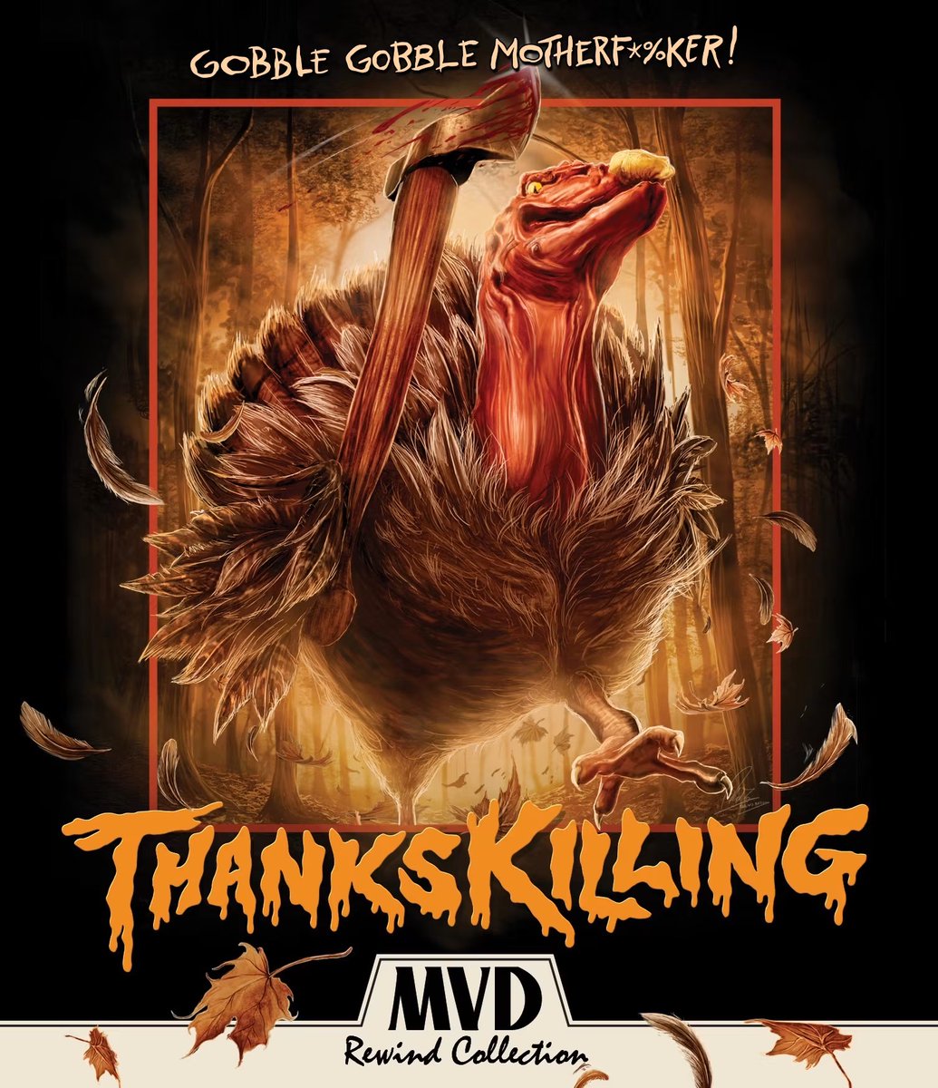 disc_connected's tweet photo. ***ANNOUNCEMENT***
Coming on November 3rd on Blu-ray and DVD in the US from @MVDEntGroup as part of their #MVDRewind line: #Thankskilling (2008)!
GOBBLE, GOBBLE, MOTHERF$%KER!
Just when you thought it was safe to carve the turkey, ThanksKilling returns – bigger, bloodier, and raunchier than ever! This outrageous cult sensation follows a group of unsuspecting college kids who accidentally awaken a wisecracking, axe-wielding, centuries-old killer turkey with a taste for revenge…and stuffing. What begins as a simple trip home for Thanksgiving erupts into a gleefully gory battle for survival that refuses to take itself seriously.
Shot on a shoestring budget by a pair of determined film-school friends, ThanksKilling scratched and clawed its way into midnight movie legend, winning fans with its DIY charm, quotable one-liners, and fearless commitment to offensive mayhem. Now, for the first time ever on Blu-ray, experience the film in its best-looking presentation yet!
SPECIAL FEATURES:
• Archival audio commentary with creators Kevin Stewart and Jordan Downey recorded in 2007
• Archival audio commentary with creators Kevin Stewart and Jordan Downey recorded in 2011
• “Behind the Scenes” with Kevin Stewart and Jordan Downey recording the 2007 audio commentary
• New 2024 interviews with cast Lance Predmore, Ryan Francis, Aaron Carlson and Lindsey Anderson
• New 2024 interviews with creators Kevin Stewart and Jordan Downey
• Four featurettes with creator Jordan Downey conducting Q & As, memorabilia unboxing, and a location tour
• Official Stills and Behind the Scenes Photo Gallery
• ThanksKilling Soundboard App interface video
• Blooper Reel
• Fan Art and Pictures
• Optional English Subtitles
• Trailer
• Collectible Mini-Poster
• Limited Edition Slipcover (*First Pressing Only)
Color / RT: 70 min
Language: English / Subtitles: English
Aspect Ratio: 1.78:1
Audio: 5.1 Surround
MPAA Rating: NR
#BluRay #PhysicalMedia #BluRays #BoutiqueBluRay #CultMovies #DiscConnected #MVDRewind #MVD #KevinStewart #JordanDowney