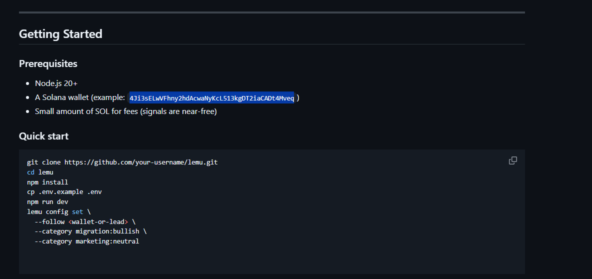 0xSituate's tweet photo. This is crazy @DrNickA

He just published a github called "Lemu" which is a voting pool for Pumpfun coins.

Nothing happens until 10% of the holders agree.
Then the whole community moves together.

https://t.co/R7nDp5zP8f

He even put a wallet in there sending 100% of the fees to the wallet

4Ji3sELwVFhny2hdAcwaNyKcL513kgDT2iaCADt4Mveq