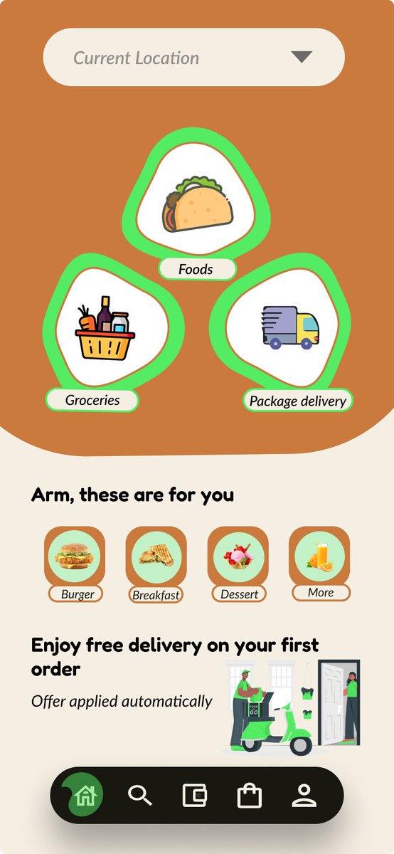 _Insta6ix's tweet photo. Tastyfood: A vibrant food delivery concept I designed in Figma.  
Cream. Green. Orange. Fast. 
Because ordering food should feel as good as eating it 😋  
#UIDesign #AppDesign #uidesign #webdesign #UXdesign https://t.co/QcxcRTs421