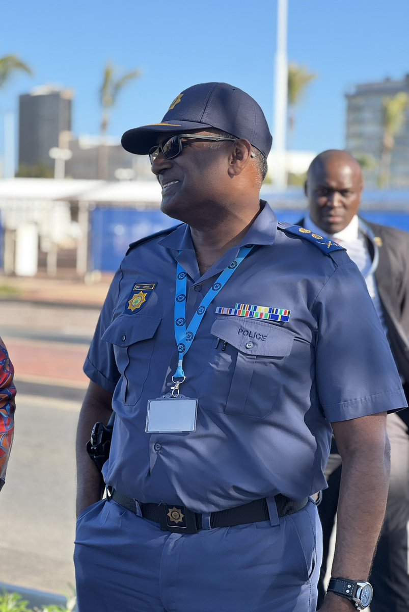 SAPoliceService's tweet photo. #sapsHQ [POLICE VISIBILITY REMAINS HIGH AS DURBAN HOSTS THE 46TH SADC SUMMIT]

As President Cyril Ramaphosa attended the wreath laying ceremony at the statue of President Oliver Reginald Tambo at OR Tambo Square in Durban, #PoliceVisibility continued across the area as Durban hosts the 46th Ordinary Summit of SADC Heads of State and Government.

Among the senior police officials on the ground were Deputy National Commissioner for Policing and National Joint Operational and Intelligence Structure (NATJOINTS) Chairperson, Lieutenant General Tebello Mosikili, Co-Chairperson Divisional Commissioner for Protection and Security Services (PSS), Lieutenant General Michael Motlhala and Acting Deputy Provincial Commissioner for Crime Detection in KwaZulu-Natal, Major General Anthony Gopaul.

Members remain deployed across Durban, with SAPS and various law enforcement officers working together to ensure the #SafetyandSecurity of the public, visitors and delegates as the Summit continues.

#PartnershipPolicing #SADCSummit #NATJOINTS SG
https://t.co/BGVgh4curE