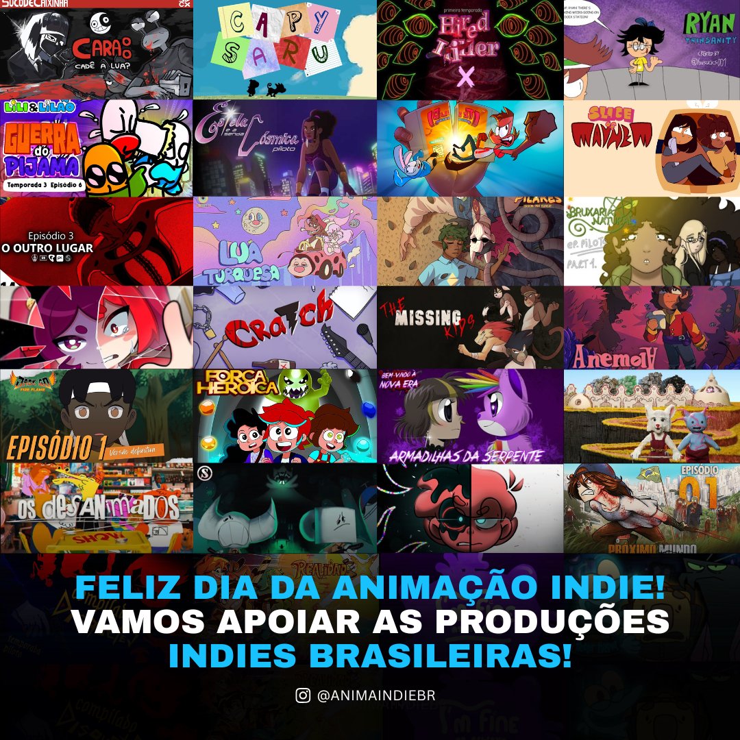 animaIndiebr's tweet photo. Feliz #INDIEANIMATIONDAY! Sempre bom lembrar que o Brasil tem diversas animações independentes sendo lançadas constantemente! Não deixem de valorizar, apoiar e assistir a produções brasileiras! 🇧🇷 https://t.co/SBb0WTnPLP