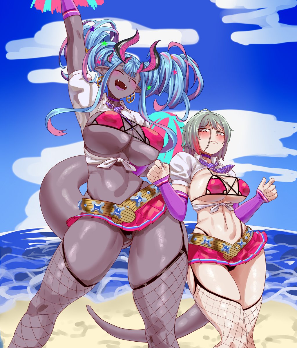 HectarYecgaa's tweet photo. Ibuki and Diabellstar cheering for you in the summer heat 🫣 https://t.co/1JZJauuXW5