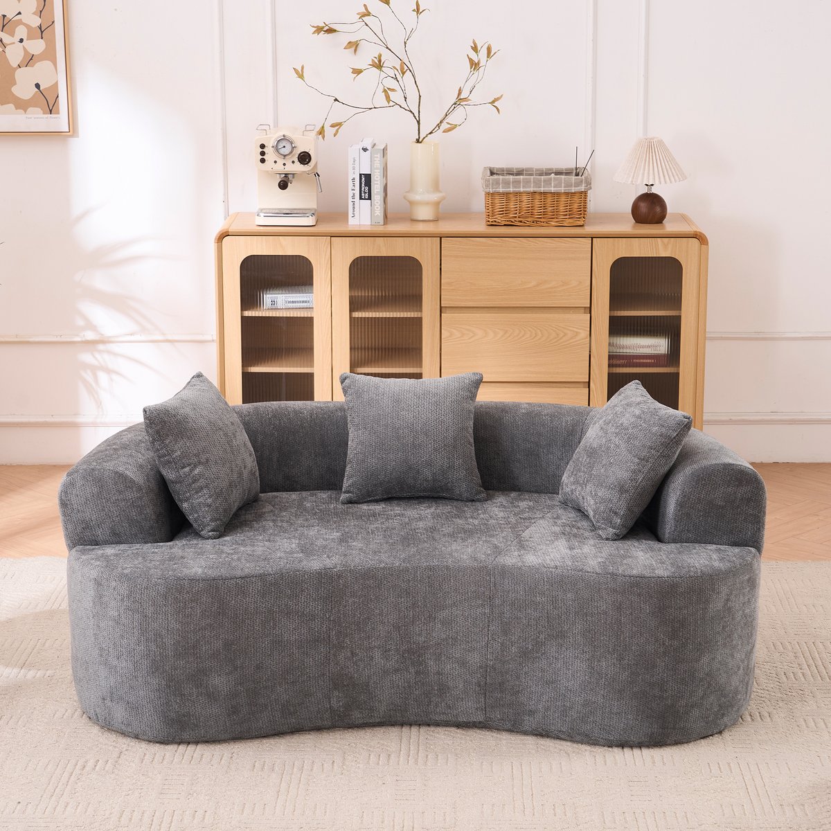 awhadic's tweet photo. This exquisite product is suitable for you, check whether you like it or not >> Crescent-shaped Sofa, Modern Low-back Design With Deep Cushions, Featuring A Self-inflating Foam-filled Three-seater Sofa That Requires No Assembly. Gray Chenille Fabric https://t.co/k0n2eHugFZ https://t.co/htkHA2cIHR