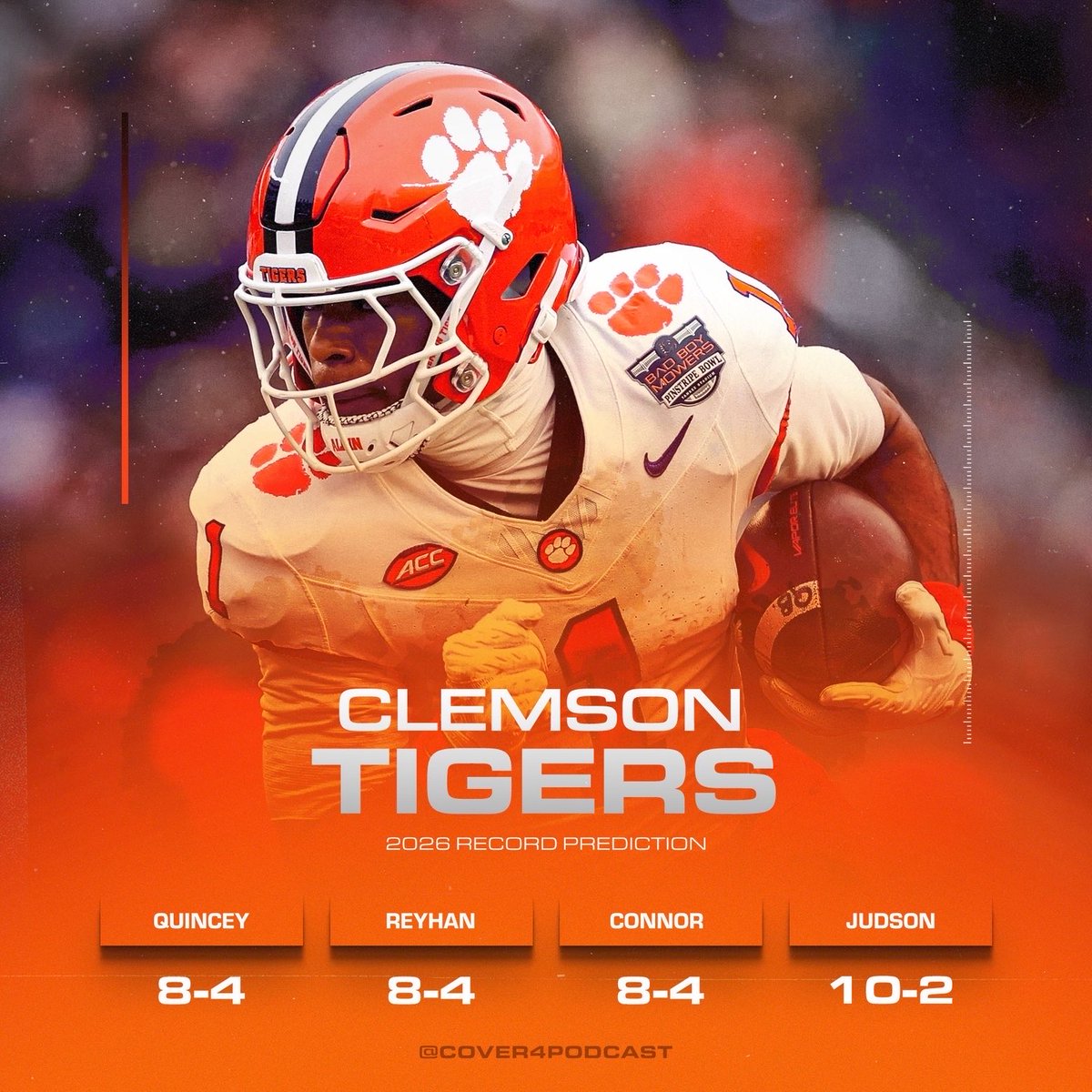 cver4propaganda's tweet photo. CLEMSON RECORD PREDICTION ‼️ TELL ME WHAT YOU THINK GUYS ‼️ #cfb #clemson #acc https://t.co/70vwF618E1