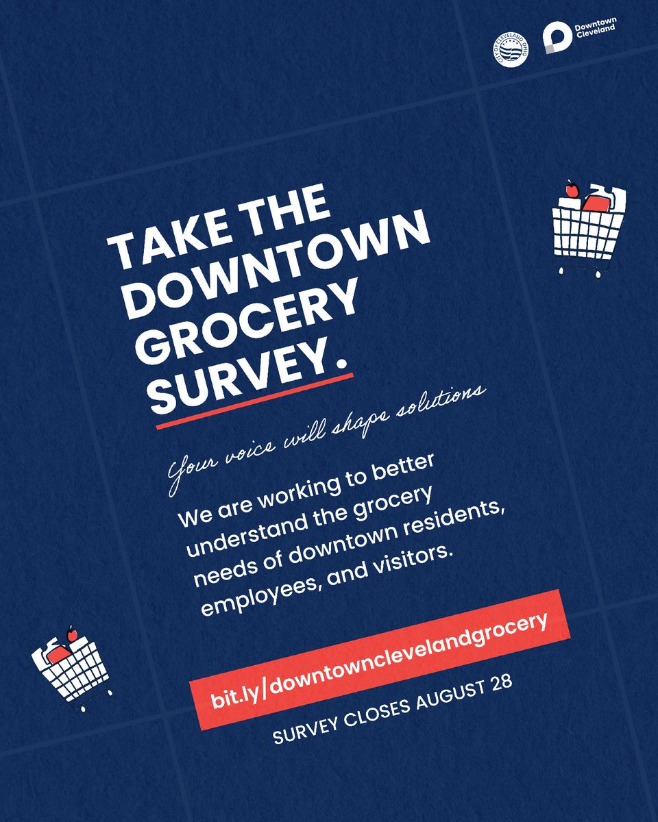 TheCLE's tweet photo. What should grocery shopping look like in Downtown Cleveland? You tell us.

Take 10 minutes to share how you shop and what you’d like from future Downtown grocery options.

Your input will help shape the strategy for what comes next.

Take the survey: https://t.co/aGVTm9NWrU https://t.co/pFQxMJwUgW