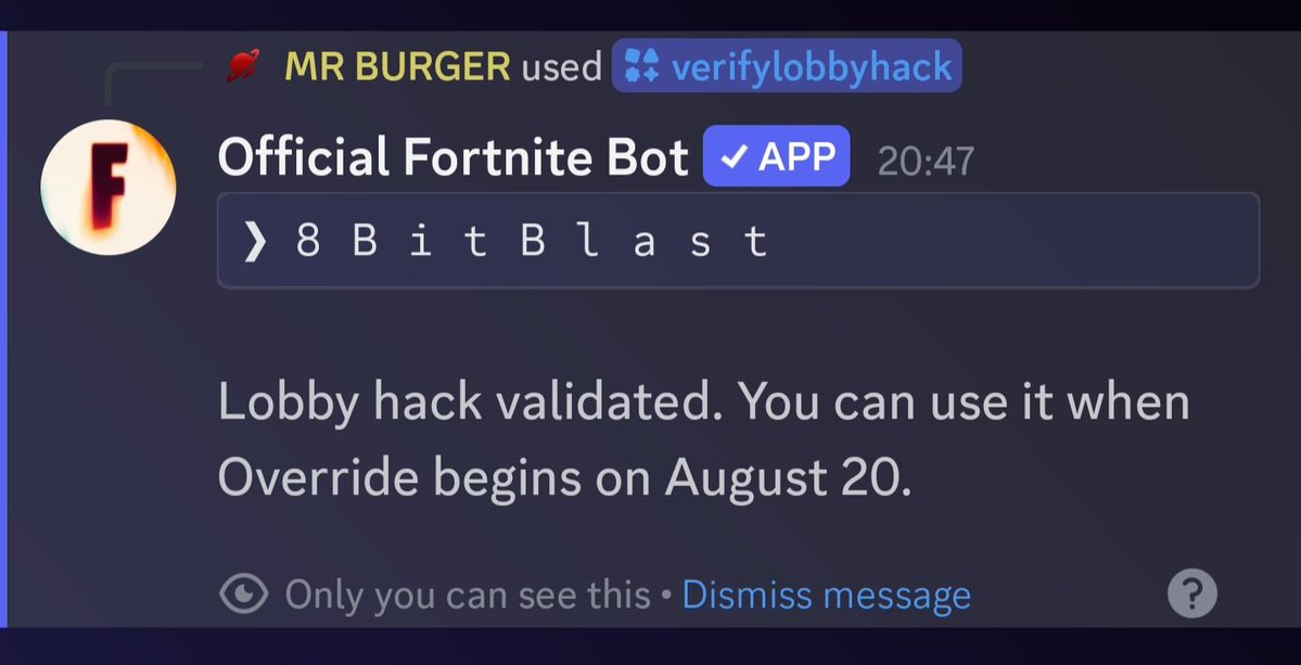 UNILEAKSS's tweet photo. New lobby hack code
-8BitBlast

#fortnite | @XBOX https://t.co/V0OCXccL2l