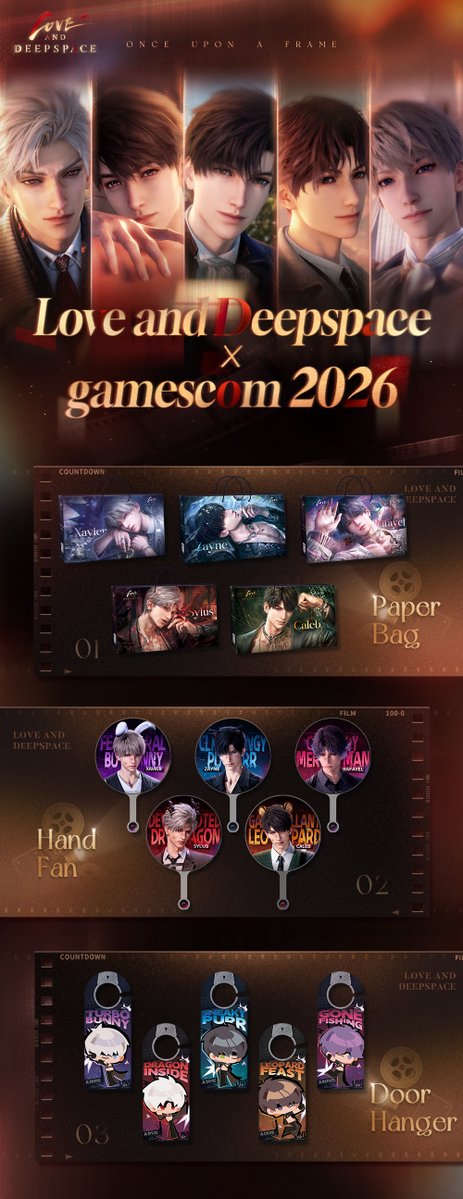 Love_Deepspace's tweet photo. #LADSGC2026 #LoveandDeepspace
Dear Miss Hunters,

Love and Deepspace × gamescom 2026 giveaway items will be available at the event, including a Hand Fan, Door Hanger, and Large Paper Bag!
Advance reservation is required. 

Visit https://t.co/22gpwmrq83 to secure your spot. Availability is limited and reservations will be accepted on a first-come, first-served basis.

↓↓↓ Tap the image below to view the giveaway items and full participation guidelines. ↓↓↓