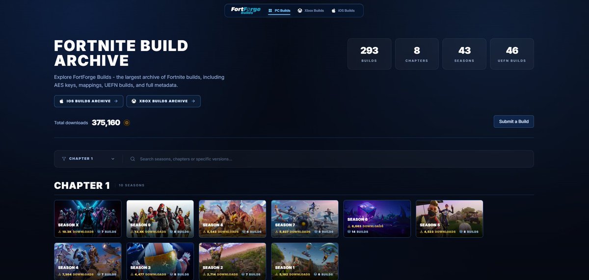 TheFortForge's tweet photo. Fortnite has changed a LOT over the years.

FortForge Builds helps preserve that history.

Explore archived Fortnite builds from multiple chapters and seasons.

Builds here: https://t.co/y5Ux6dXqmv

#Fortnite #UEFN #FortForge https://t.co/sw5q8EcKSw